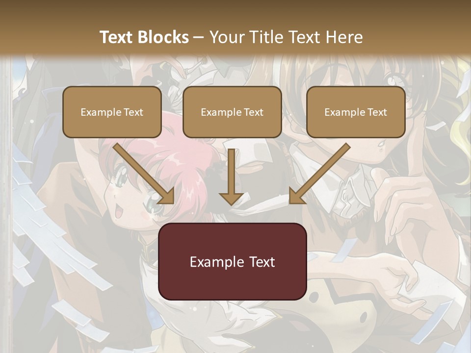 A Group Of Anime Characters With A Brown Background PowerPoint Template