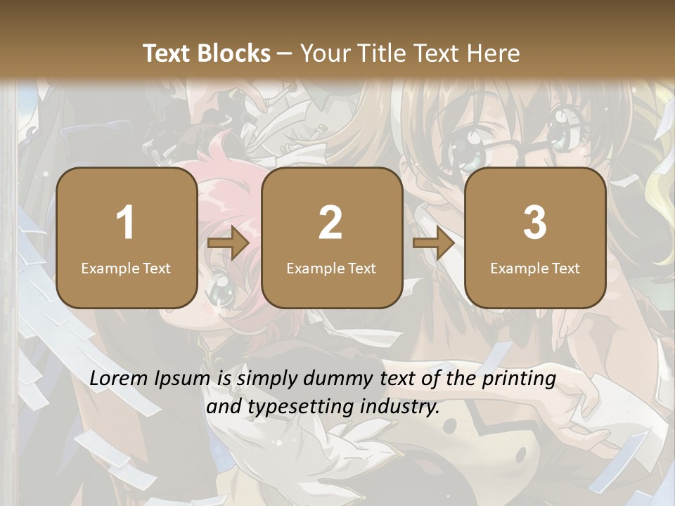 A Group Of Anime Characters With A Brown Background PowerPoint Template