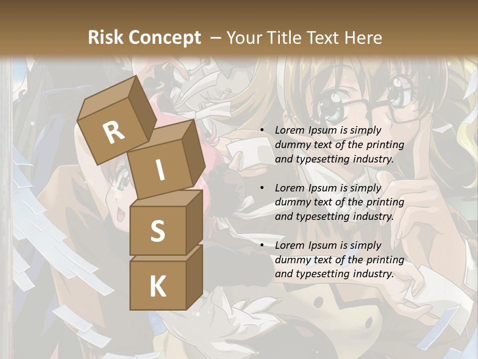 A Group Of Anime Characters With A Brown Background PowerPoint Template