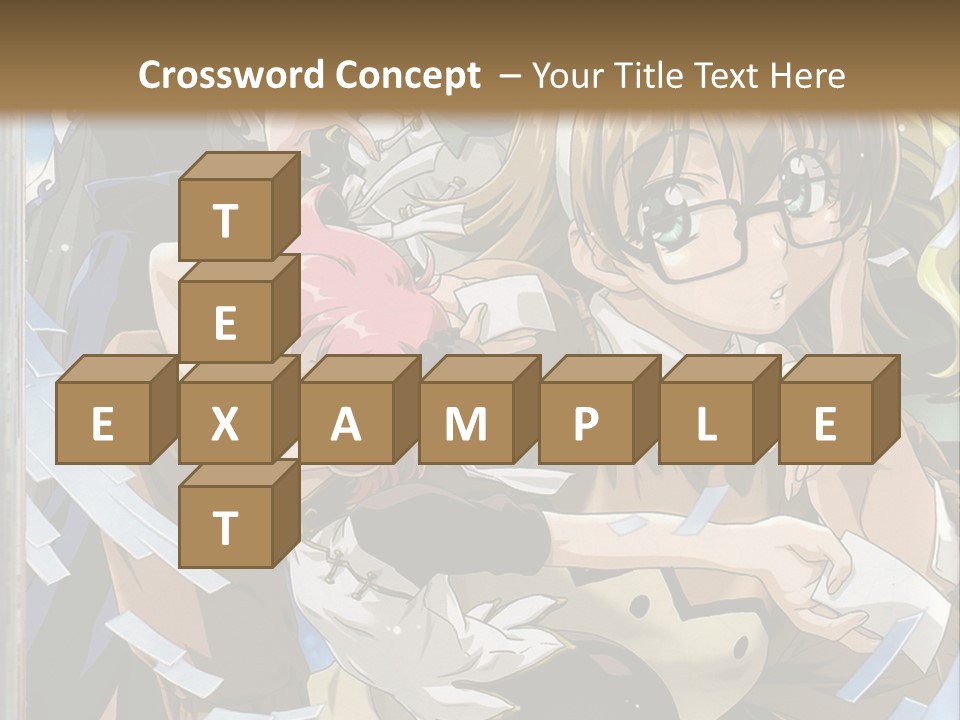 A Group Of Anime Characters With A Brown Background PowerPoint Template