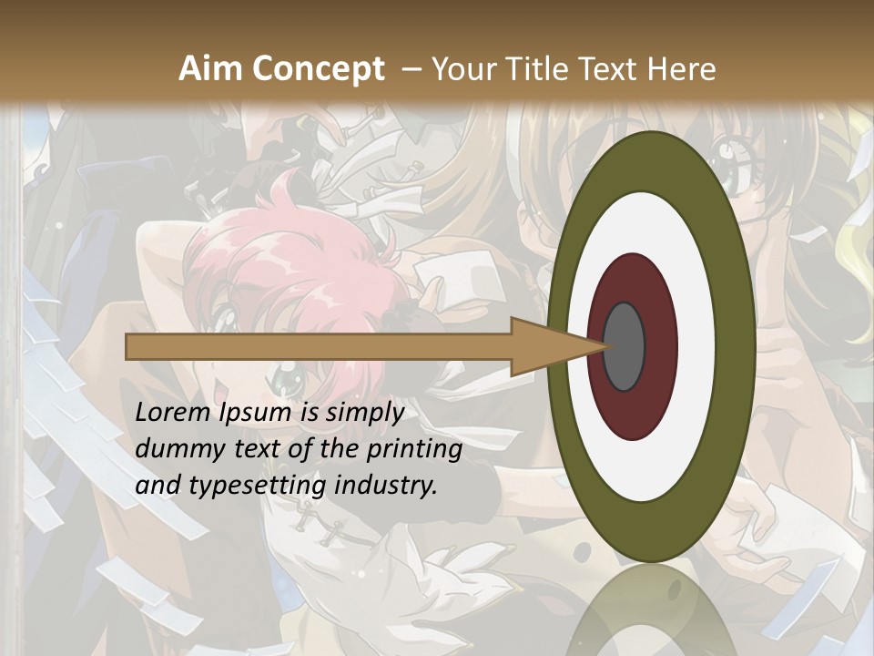 A Group Of Anime Characters With A Brown Background PowerPoint Template