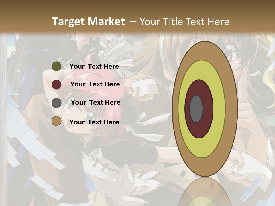 A Group Of Anime Characters With A Brown Background PowerPoint Template