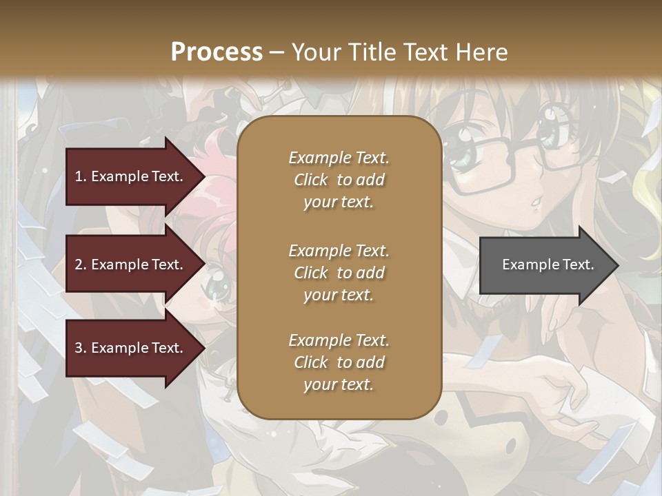 A Group Of Anime Characters With A Brown Background PowerPoint Template