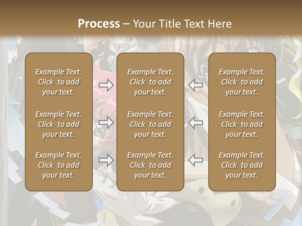 A Group Of Anime Characters With A Brown Background PowerPoint Template