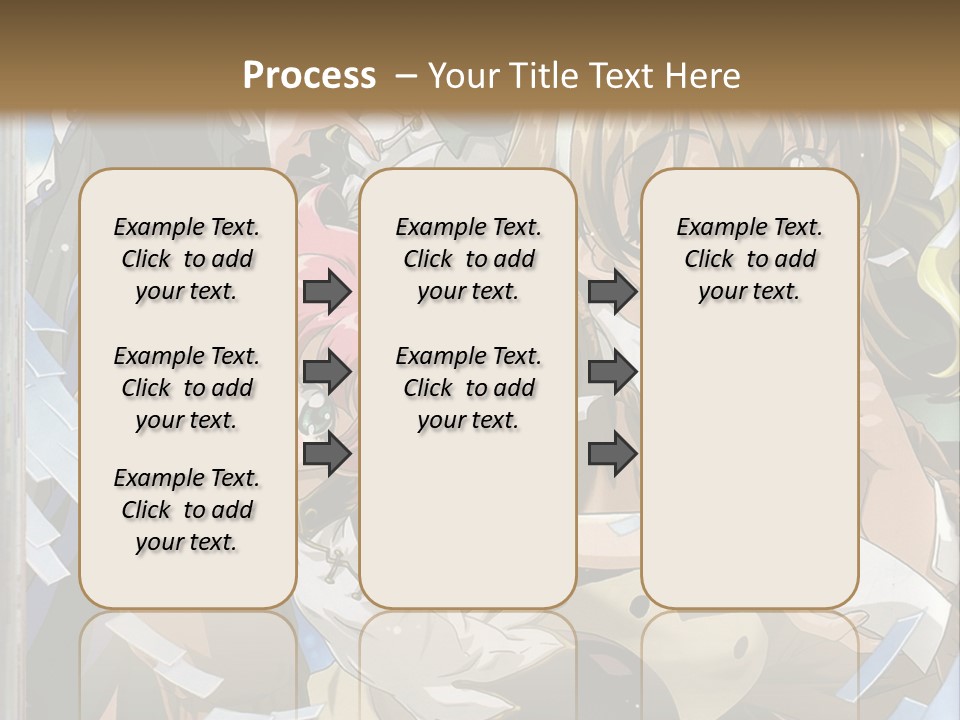 A Group Of Anime Characters With A Brown Background PowerPoint Template