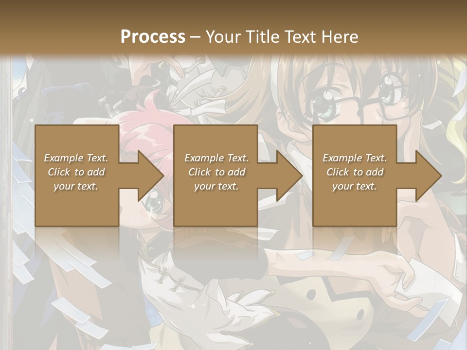 A Group Of Anime Characters With A Brown Background PowerPoint Template