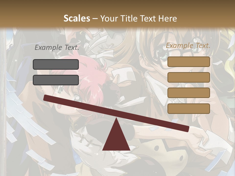 A Group Of Anime Characters With A Brown Background PowerPoint Template