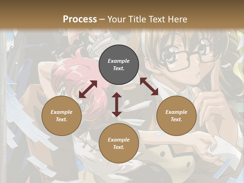A Group Of Anime Characters With A Brown Background PowerPoint Template
