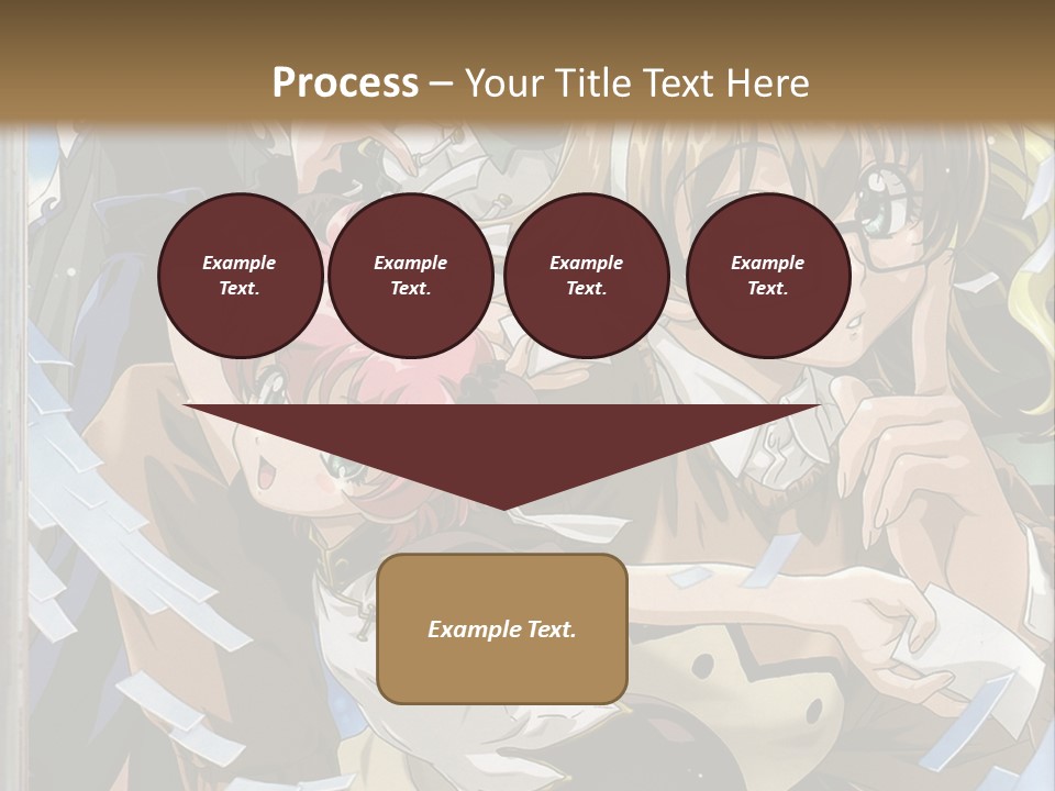 A Group Of Anime Characters With A Brown Background PowerPoint Template