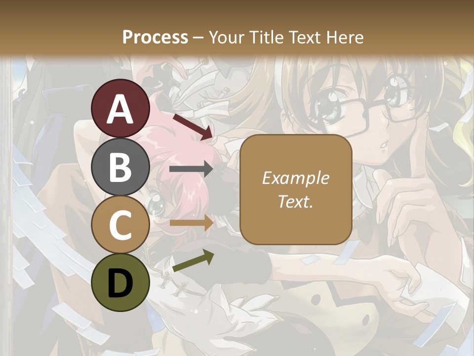 A Group Of Anime Characters With A Brown Background PowerPoint Template