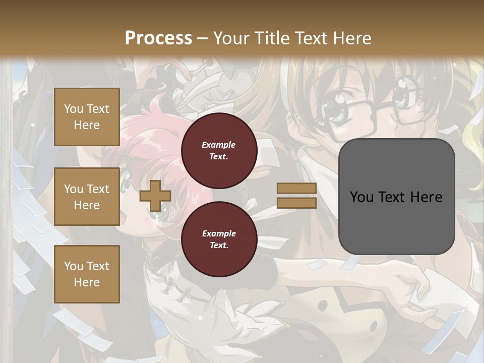 A Group Of Anime Characters With A Brown Background PowerPoint Template