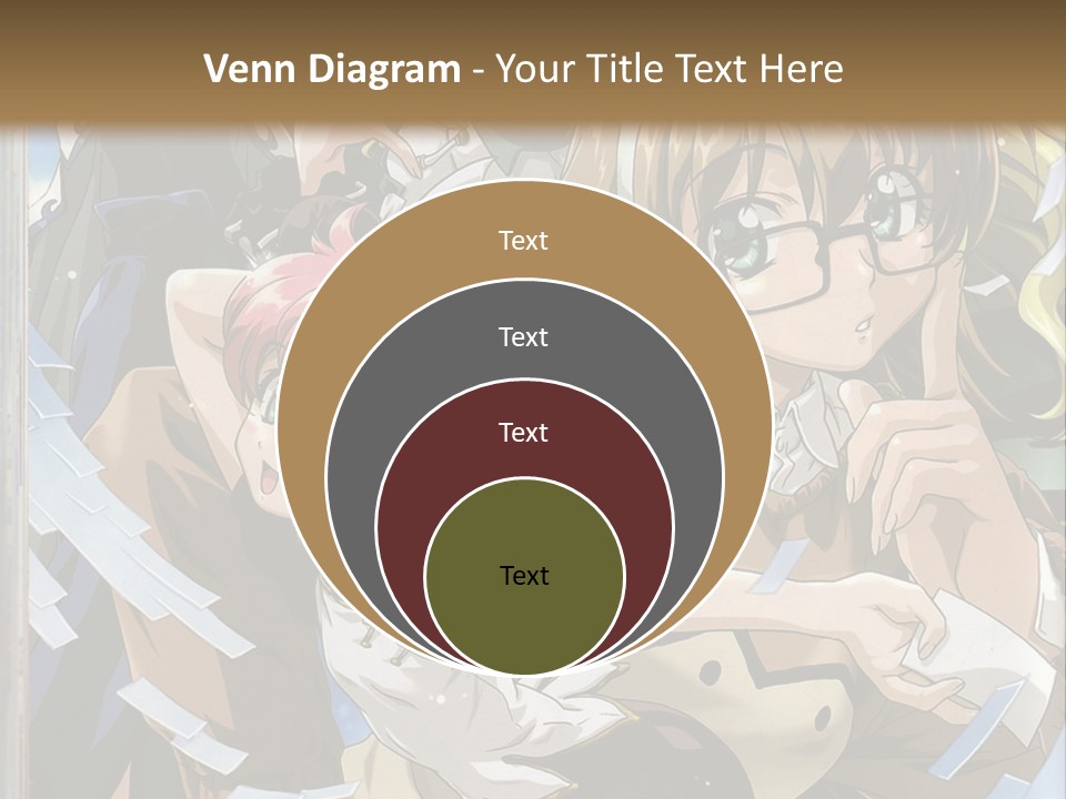 A Group Of Anime Characters With A Brown Background PowerPoint Template