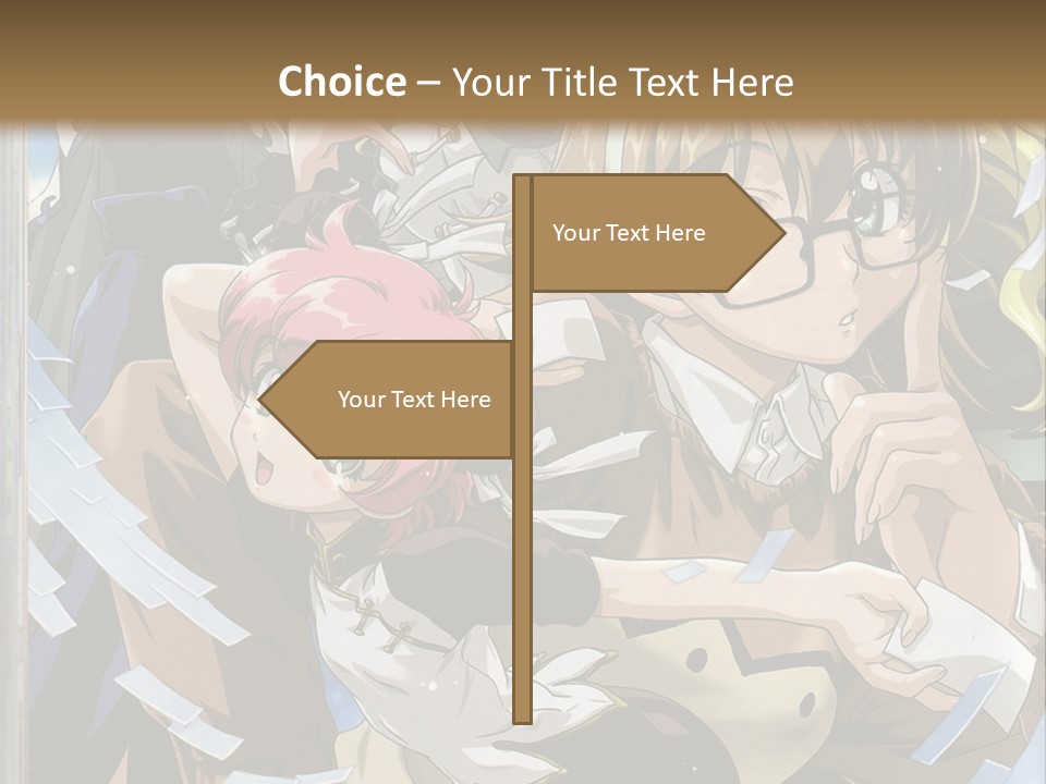 A Group Of Anime Characters With A Brown Background PowerPoint Template