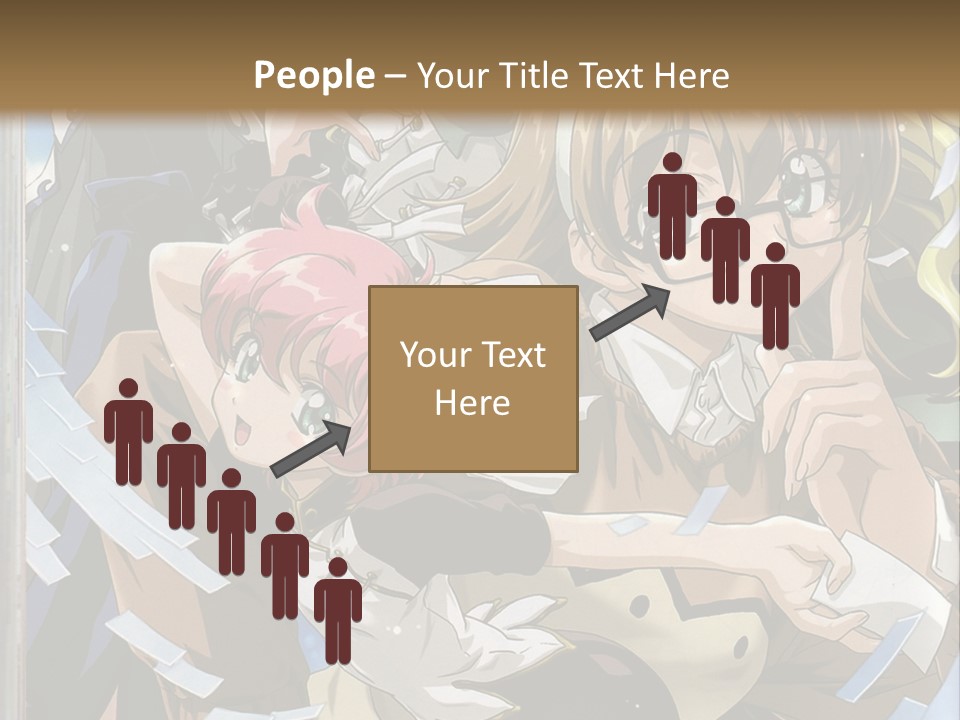 A Group Of Anime Characters With A Brown Background PowerPoint Template
