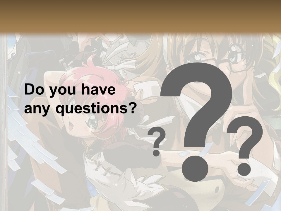 A Group Of Anime Characters With A Brown Background PowerPoint Template