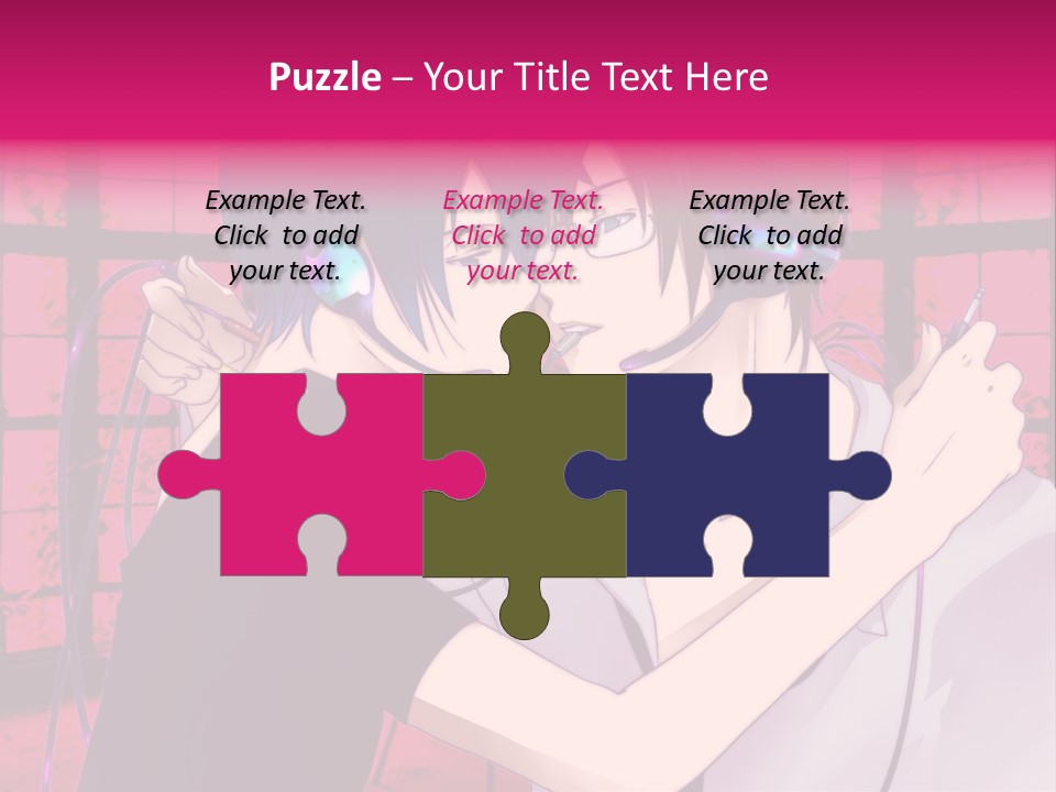 A Couple Kissing With Headphones In Front Of A Window PowerPoint Template