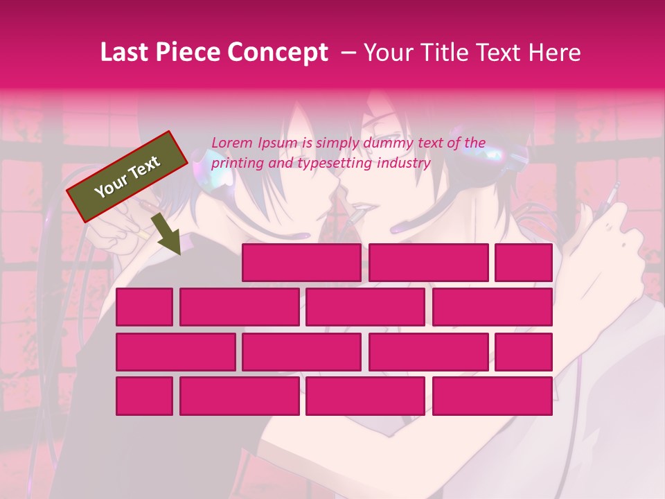 A Couple Kissing With Headphones In Front Of A Window PowerPoint Template