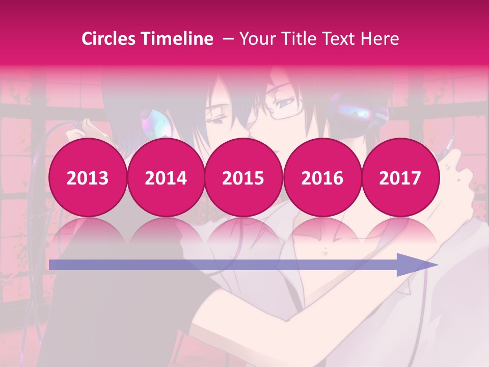 A Couple Kissing With Headphones In Front Of A Window PowerPoint Template