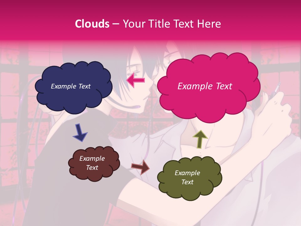 A Couple Kissing With Headphones In Front Of A Window PowerPoint Template