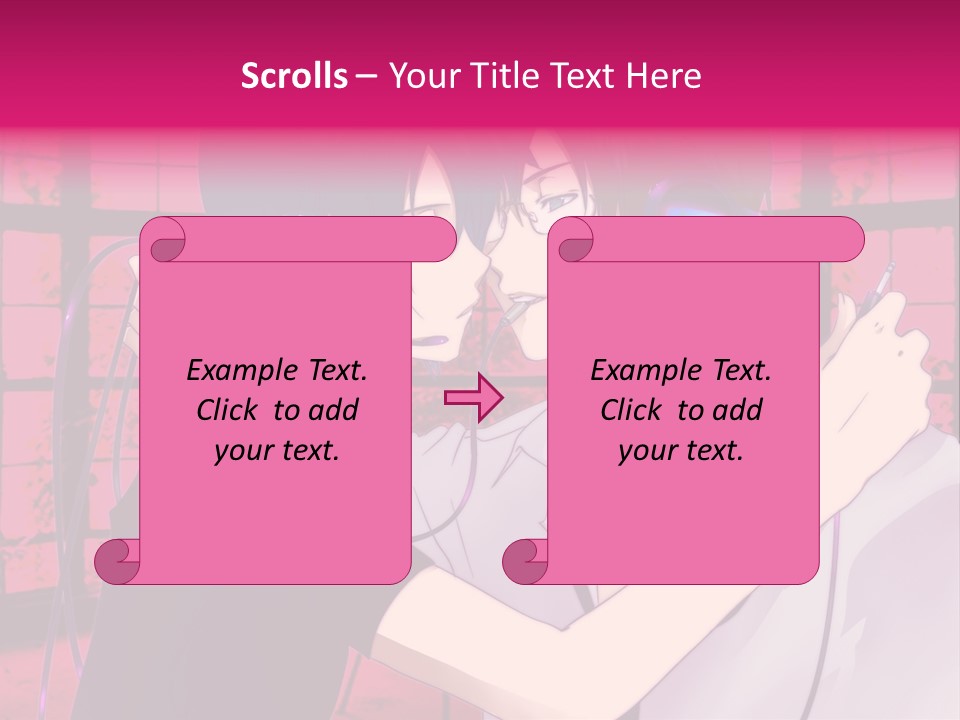 A Couple Kissing With Headphones In Front Of A Window PowerPoint Template