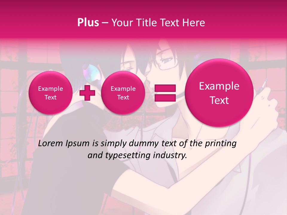 A Couple Kissing With Headphones In Front Of A Window PowerPoint Template