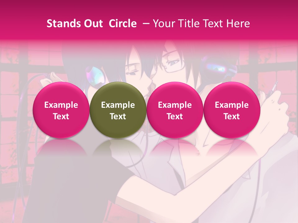 A Couple Kissing With Headphones In Front Of A Window PowerPoint Template