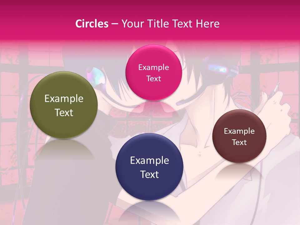 A Couple Kissing With Headphones In Front Of A Window PowerPoint Template