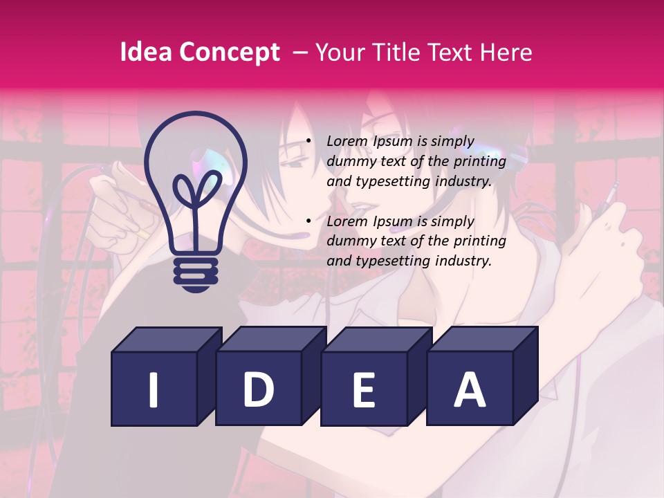 A Couple Kissing With Headphones In Front Of A Window PowerPoint Template