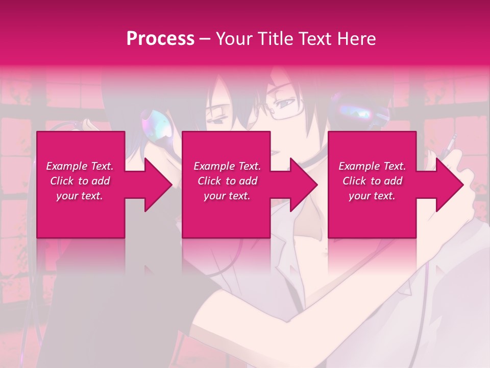 A Couple Kissing With Headphones In Front Of A Window PowerPoint Template