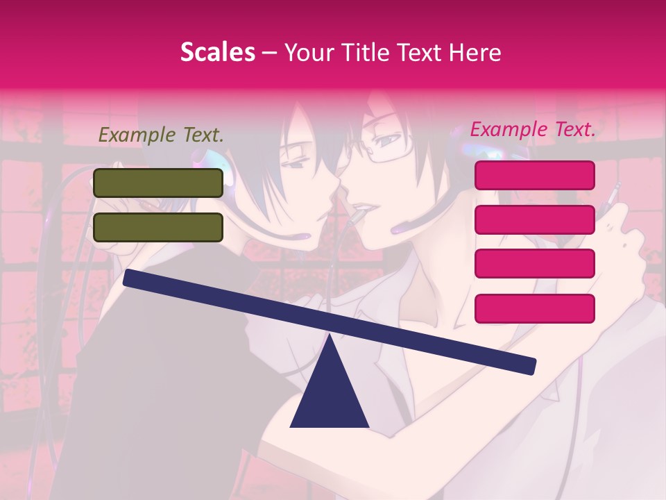 A Couple Kissing With Headphones In Front Of A Window PowerPoint Template