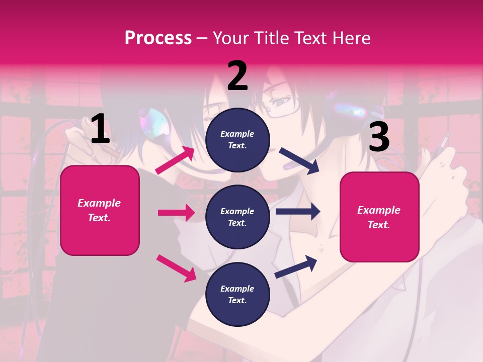 A Couple Kissing With Headphones In Front Of A Window PowerPoint Template