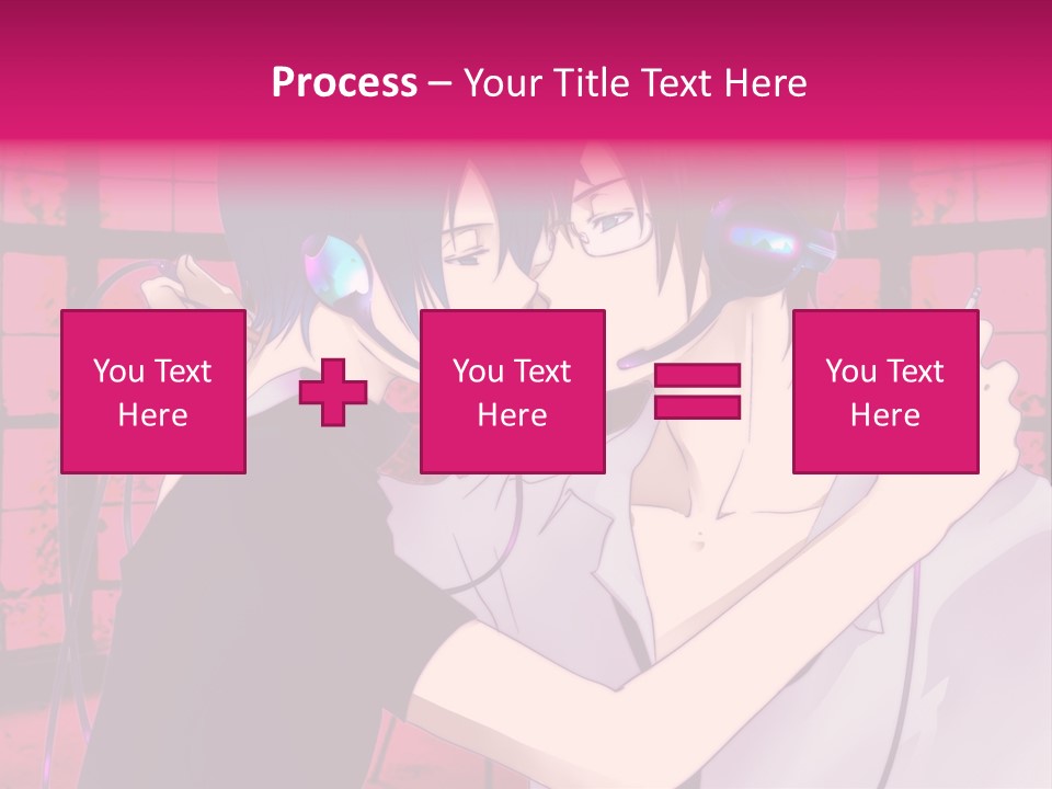 A Couple Kissing With Headphones In Front Of A Window PowerPoint Template