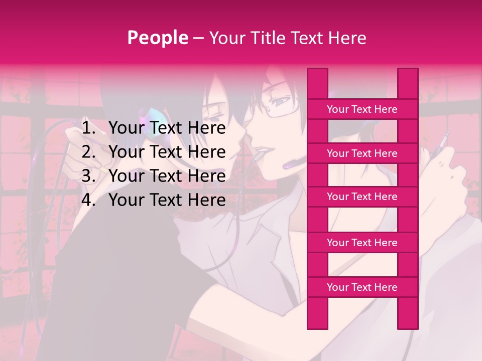 A Couple Kissing With Headphones In Front Of A Window PowerPoint Template