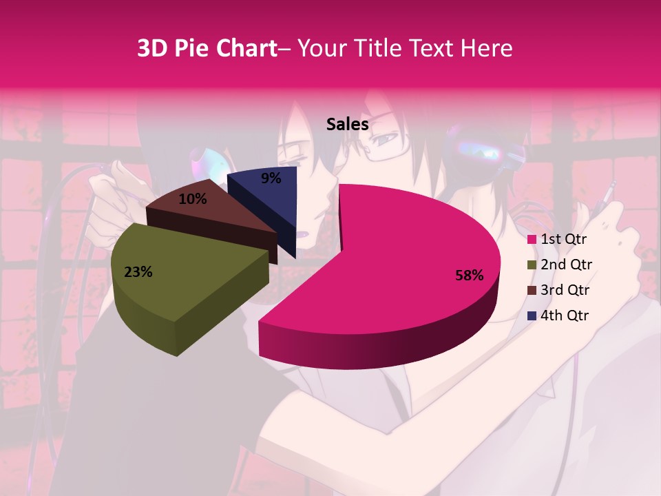 A Couple Kissing With Headphones In Front Of A Window PowerPoint Template
