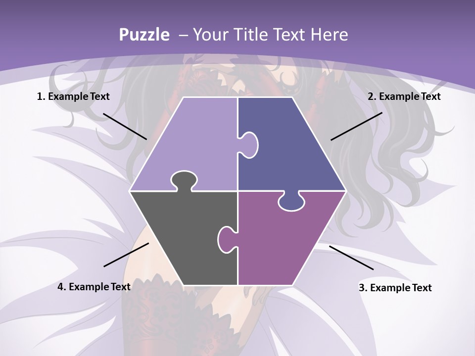 A Sexy Woman In Lingerie With Long Black Hair PowerPoint Template