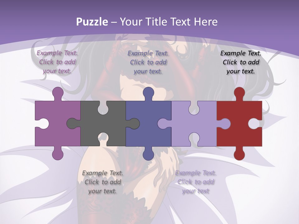 A Sexy Woman In Lingerie With Long Black Hair PowerPoint Template