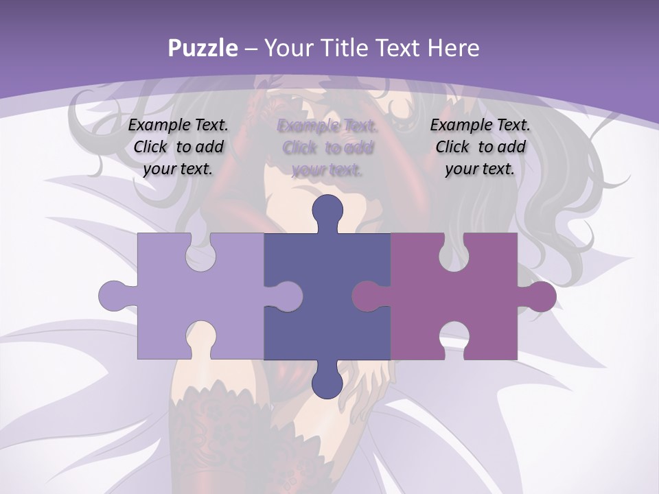 A Sexy Woman In Lingerie With Long Black Hair PowerPoint Template