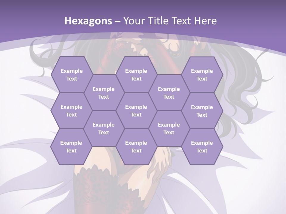 A Sexy Woman In Lingerie With Long Black Hair PowerPoint Template