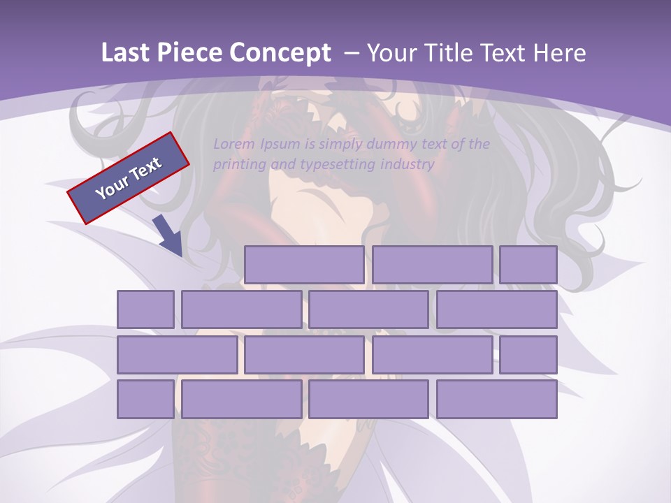 A Sexy Woman In Lingerie With Long Black Hair PowerPoint Template