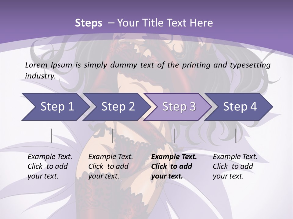 A Sexy Woman In Lingerie With Long Black Hair PowerPoint Template