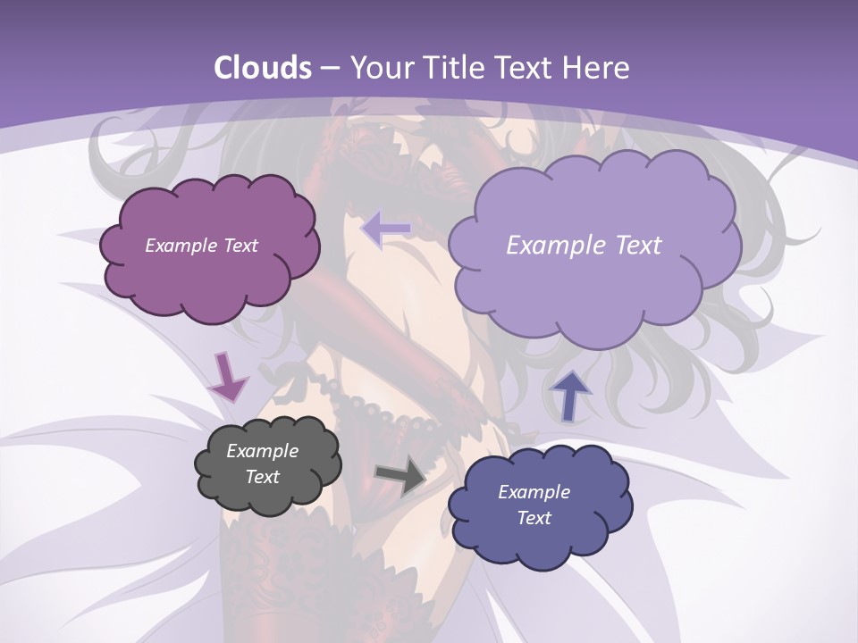 A Sexy Woman In Lingerie With Long Black Hair PowerPoint Template