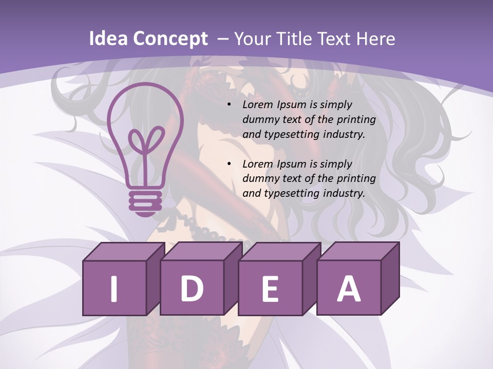 A Sexy Woman In Lingerie With Long Black Hair PowerPoint Template