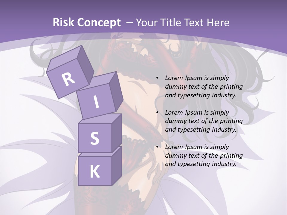 A Sexy Woman In Lingerie With Long Black Hair PowerPoint Template