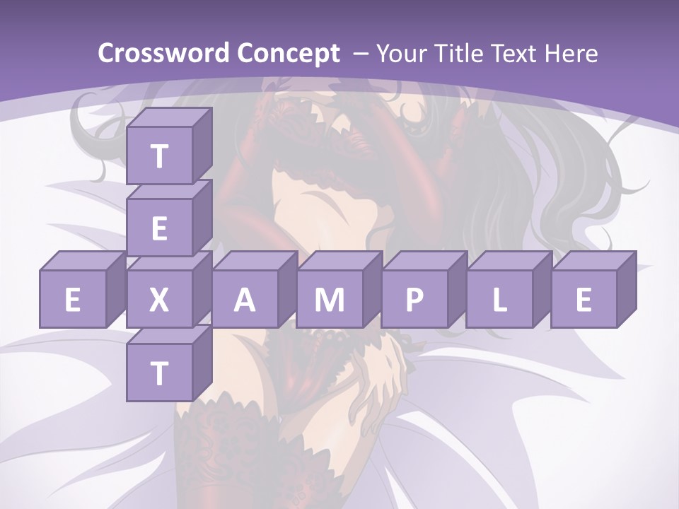 A Sexy Woman In Lingerie With Long Black Hair PowerPoint Template