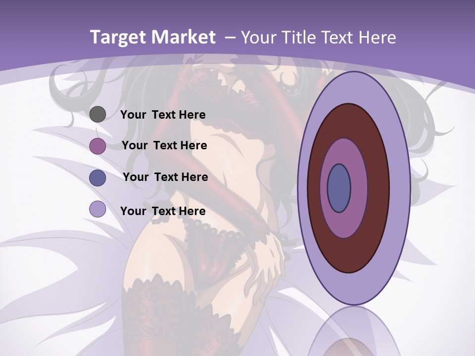 A Sexy Woman In Lingerie With Long Black Hair PowerPoint Template