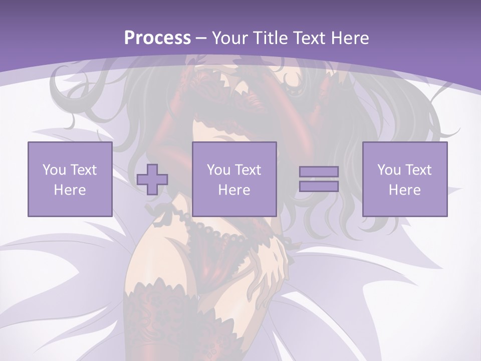 A Sexy Woman In Lingerie With Long Black Hair PowerPoint Template