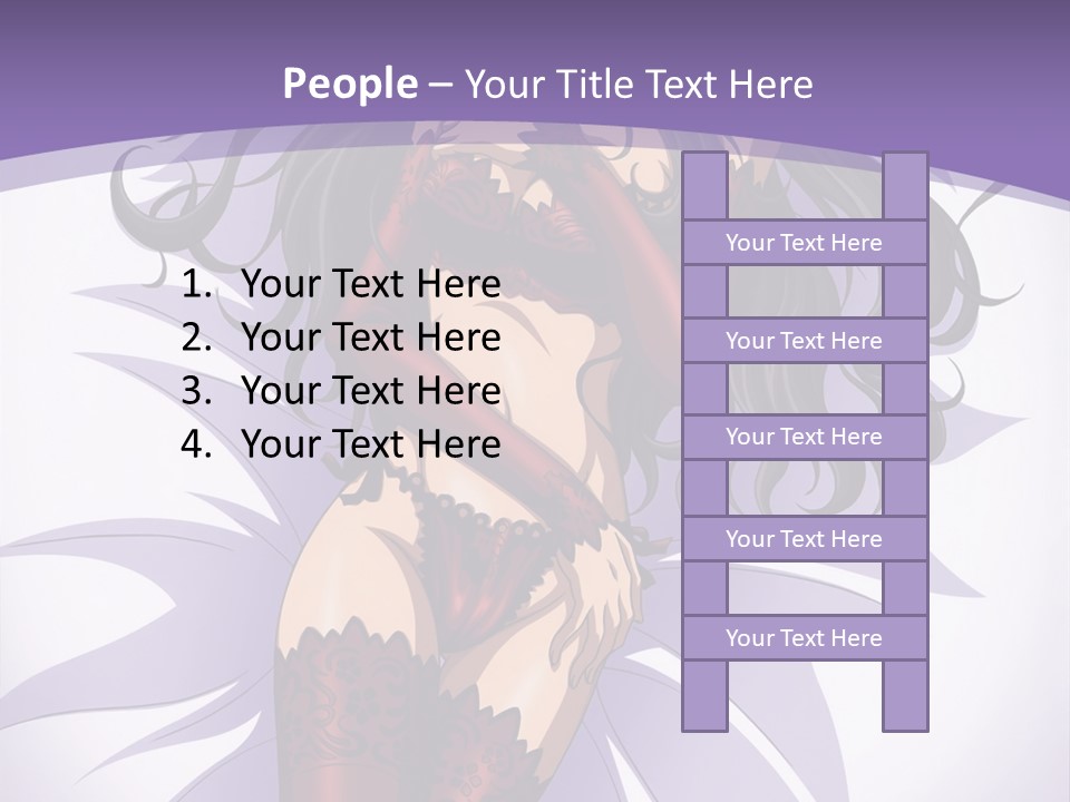 A Sexy Woman In Lingerie With Long Black Hair PowerPoint Template