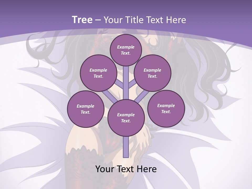 A Sexy Woman In Lingerie With Long Black Hair PowerPoint Template