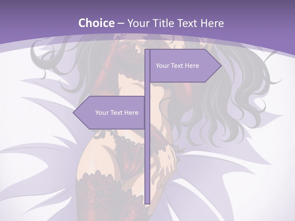 A Sexy Woman In Lingerie With Long Black Hair PowerPoint Template