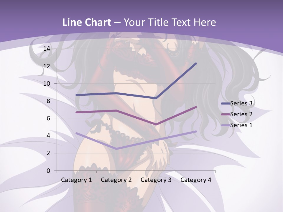 A Sexy Woman In Lingerie With Long Black Hair PowerPoint Template